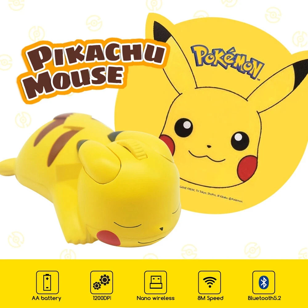 Authentic Korean Pokemon Limited Edition Pikachu 1200dpi Wireless Mouse with Pad