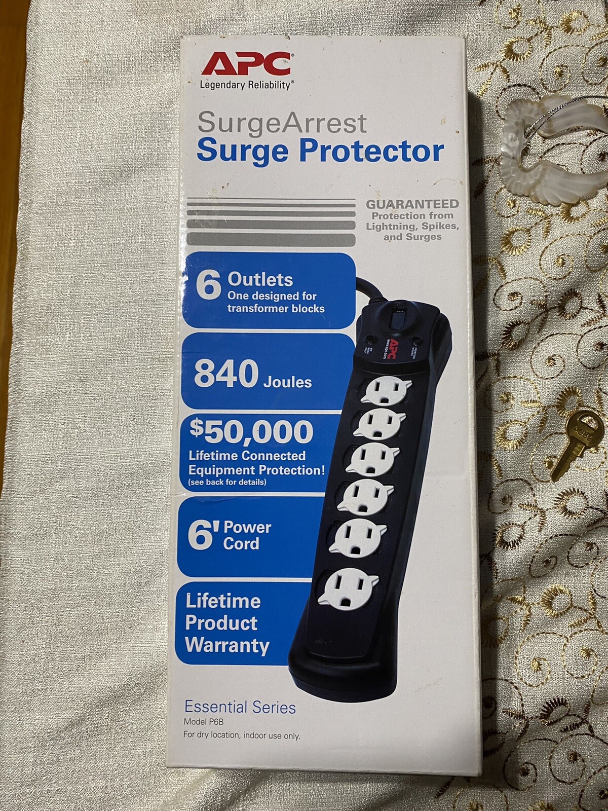 APC P6B 6-Outlet Essential SurgeArrest® Surge Protector