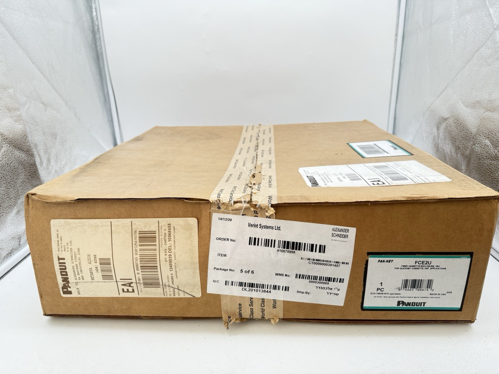 Panduit FCE2U 8 FAP/Cassette Slots Fiber Cassette Enclosure 2 RU Rack Mount