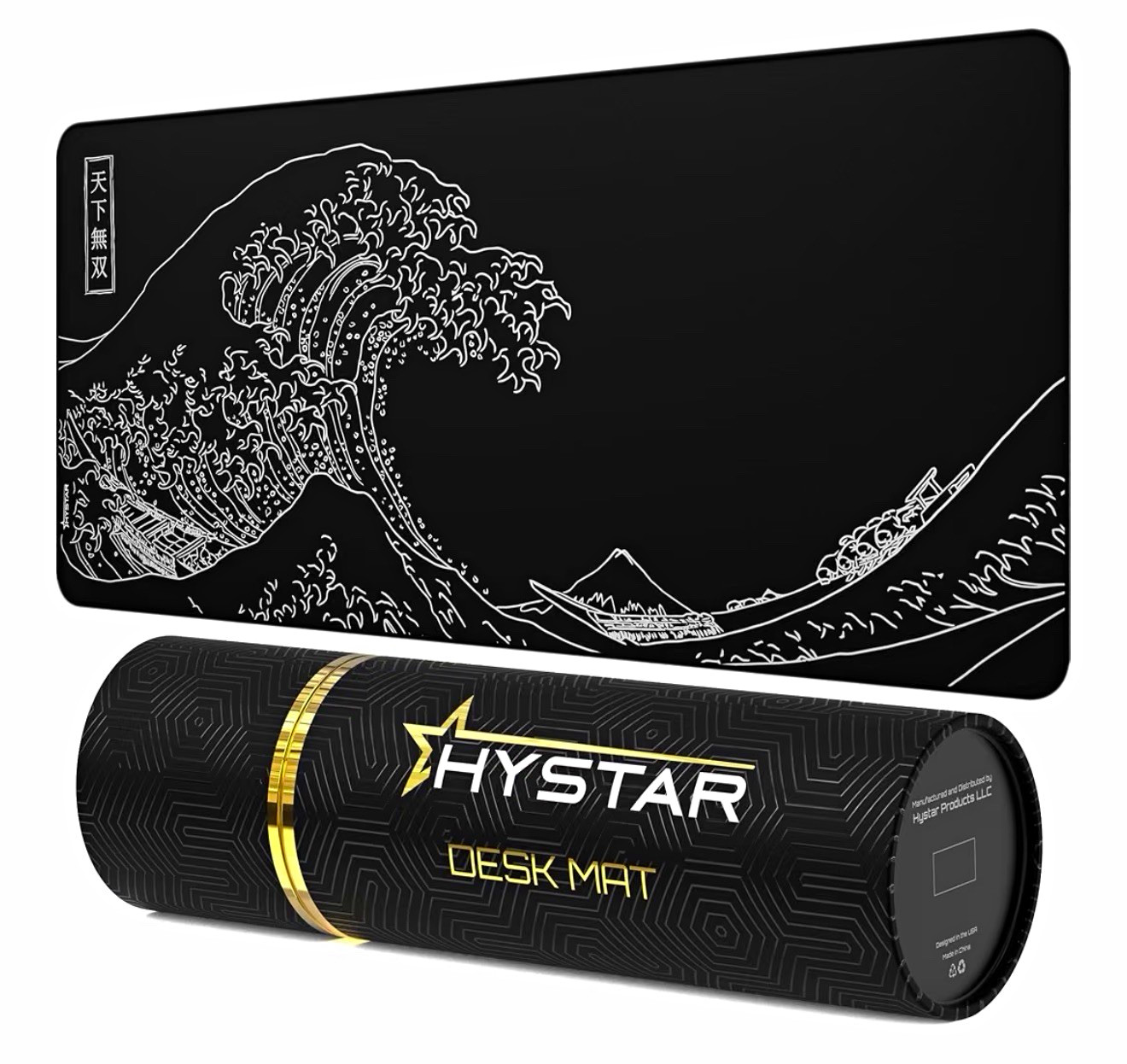 HYSTAR The Great Wave Black XXL Desk Mat 36x16” Gaming Mouse Pad NEW
