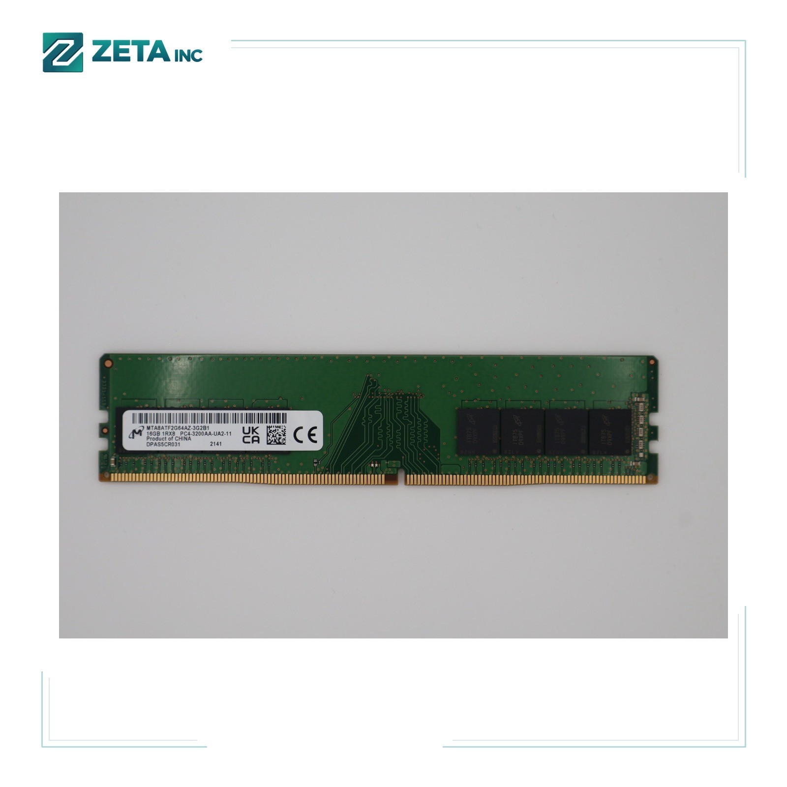 MTA8ATF2G64AZ-3G2B1 MICRON 16GB (1X16GB) 1RX8 PC4-3200AA UDIMM Desktop MEMORY