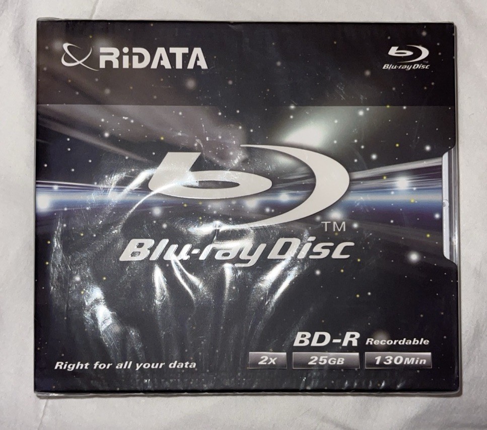 Ridata Blu-ray Disc BD-R 25GB 2X Speed 130 minutes Recordable w/ Jewel Case