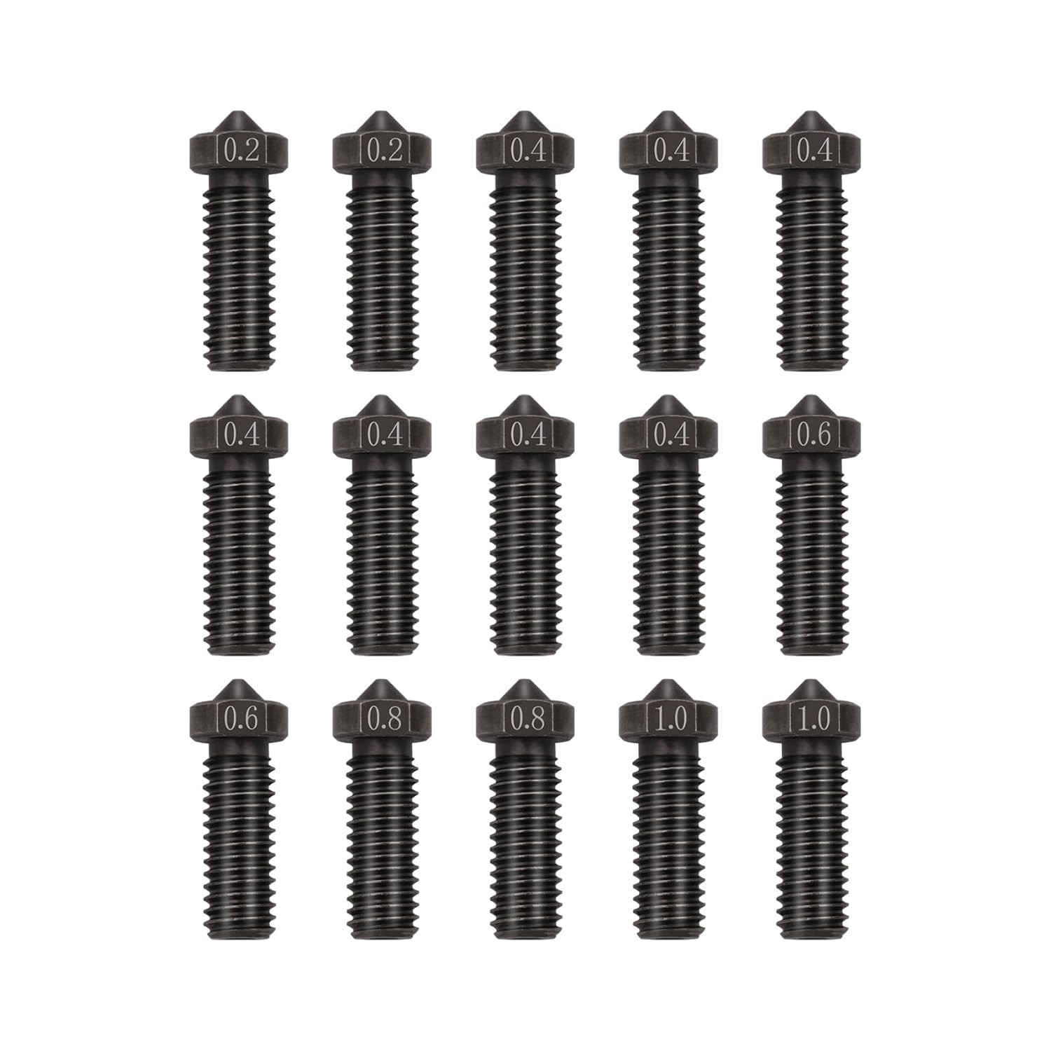 15PCS Hardened Nozzles Kit for Anycubic Vyper, 3D Printer 7PCS 0.4mm Nozzles... 