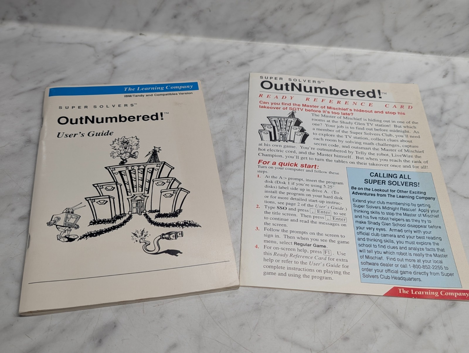 Super Solvers OutNumbered The Learning Company User's Guide & Ready Reference