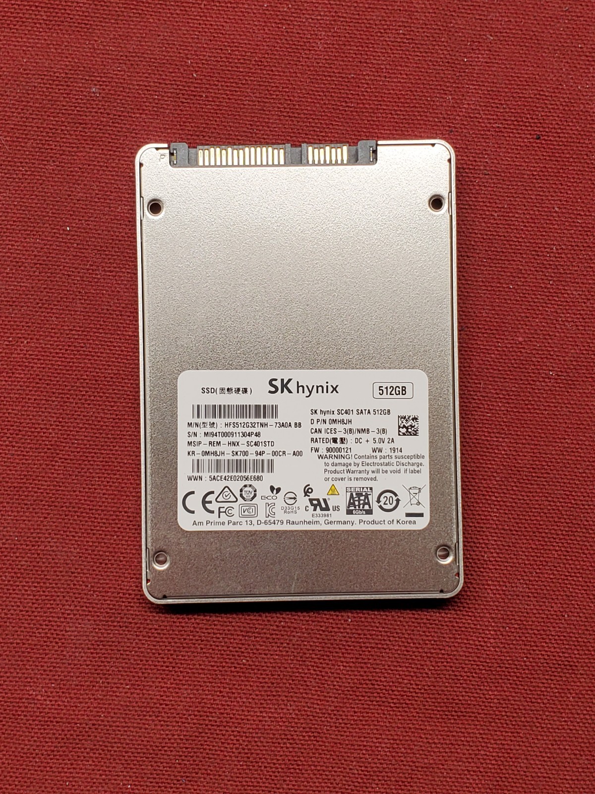SK Hynix SC401 512GB 2.5" SATA SSD HFS512G32TNH-73A0A #3287