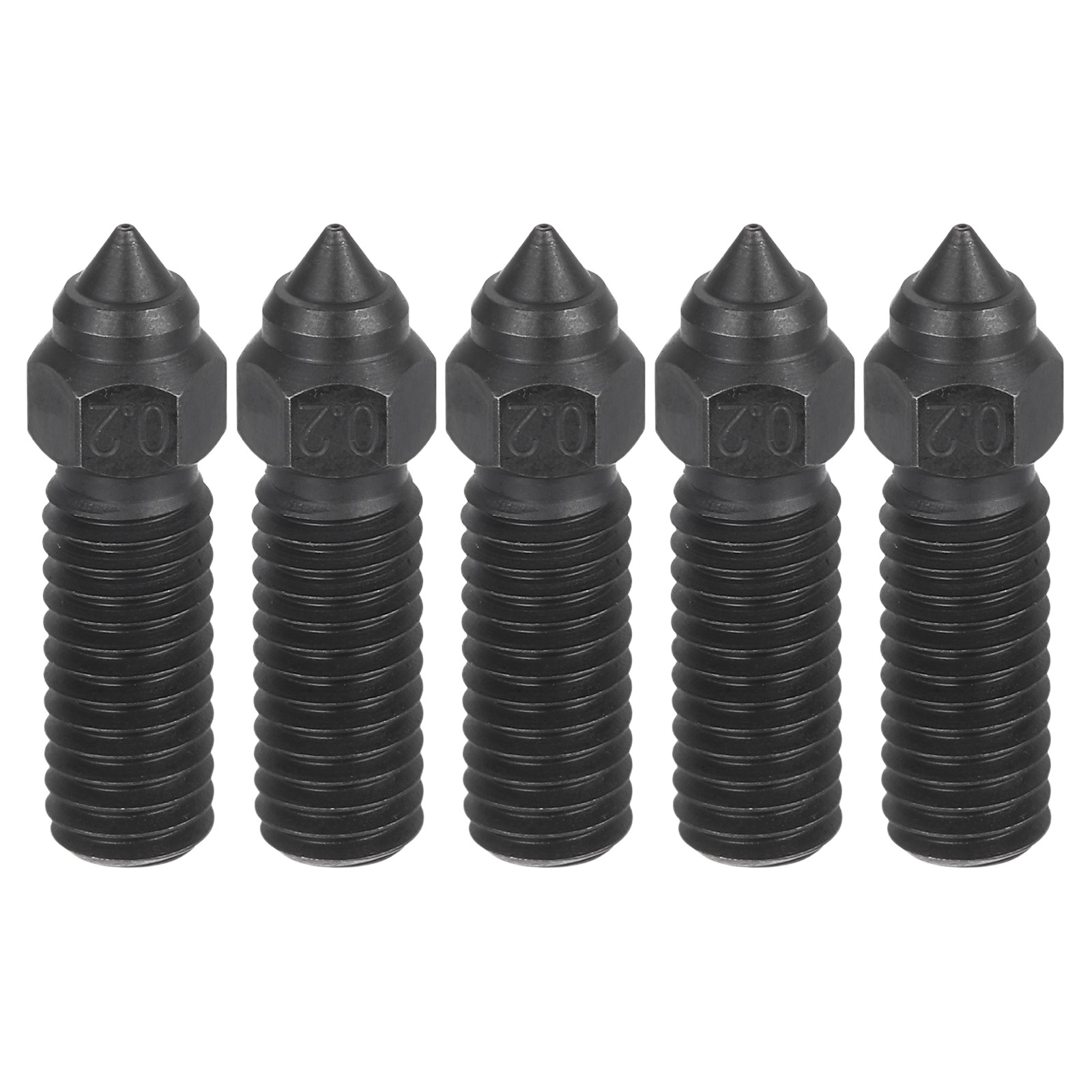 5 Pcs Hardened Steel Nozzles, 0.2mm M6 Thread for Carbon 3D Printers