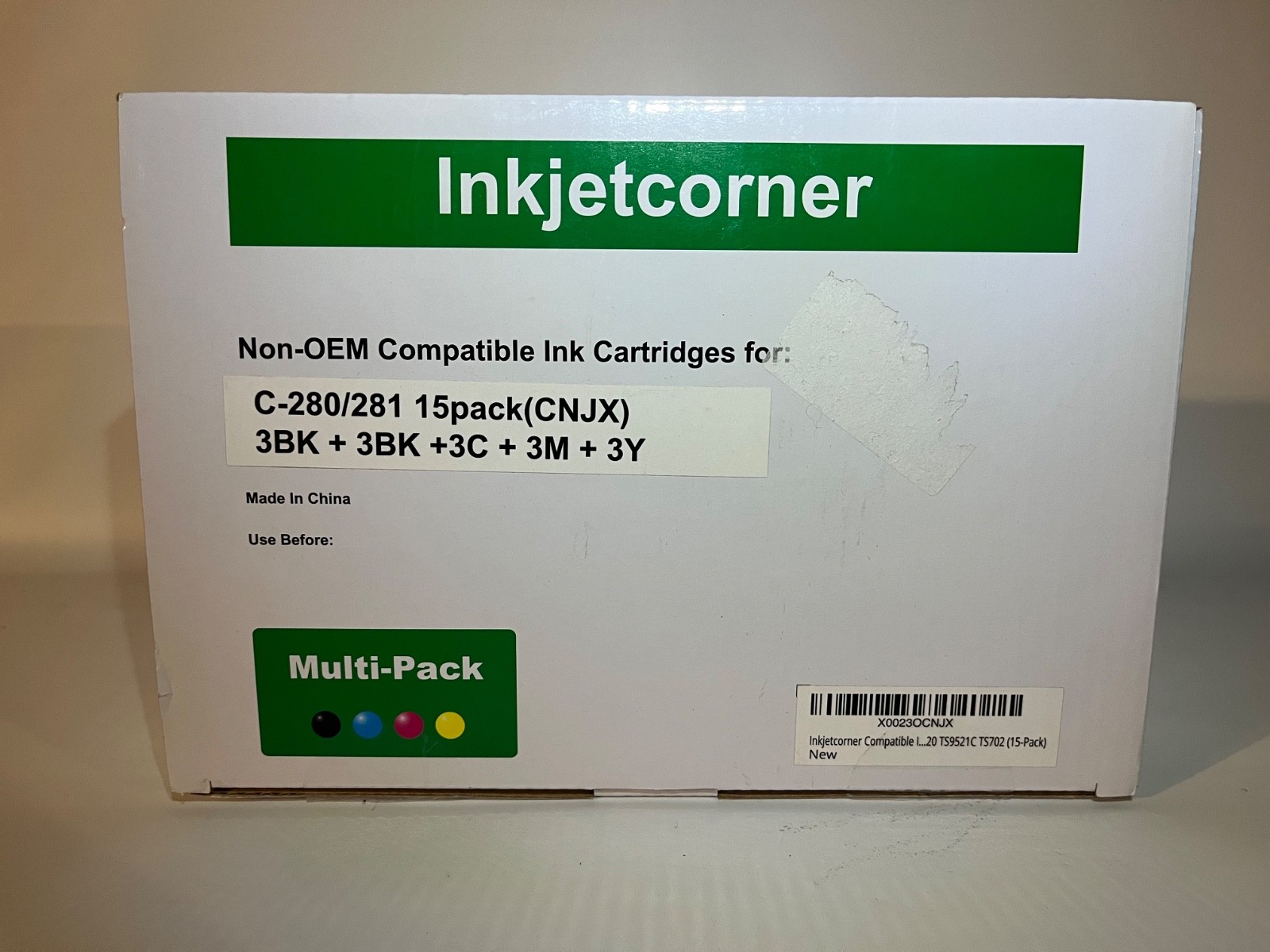 Inkjetcorner Compatible Ink Cartridges Replacement for C-280/281 15pack(CNJX)