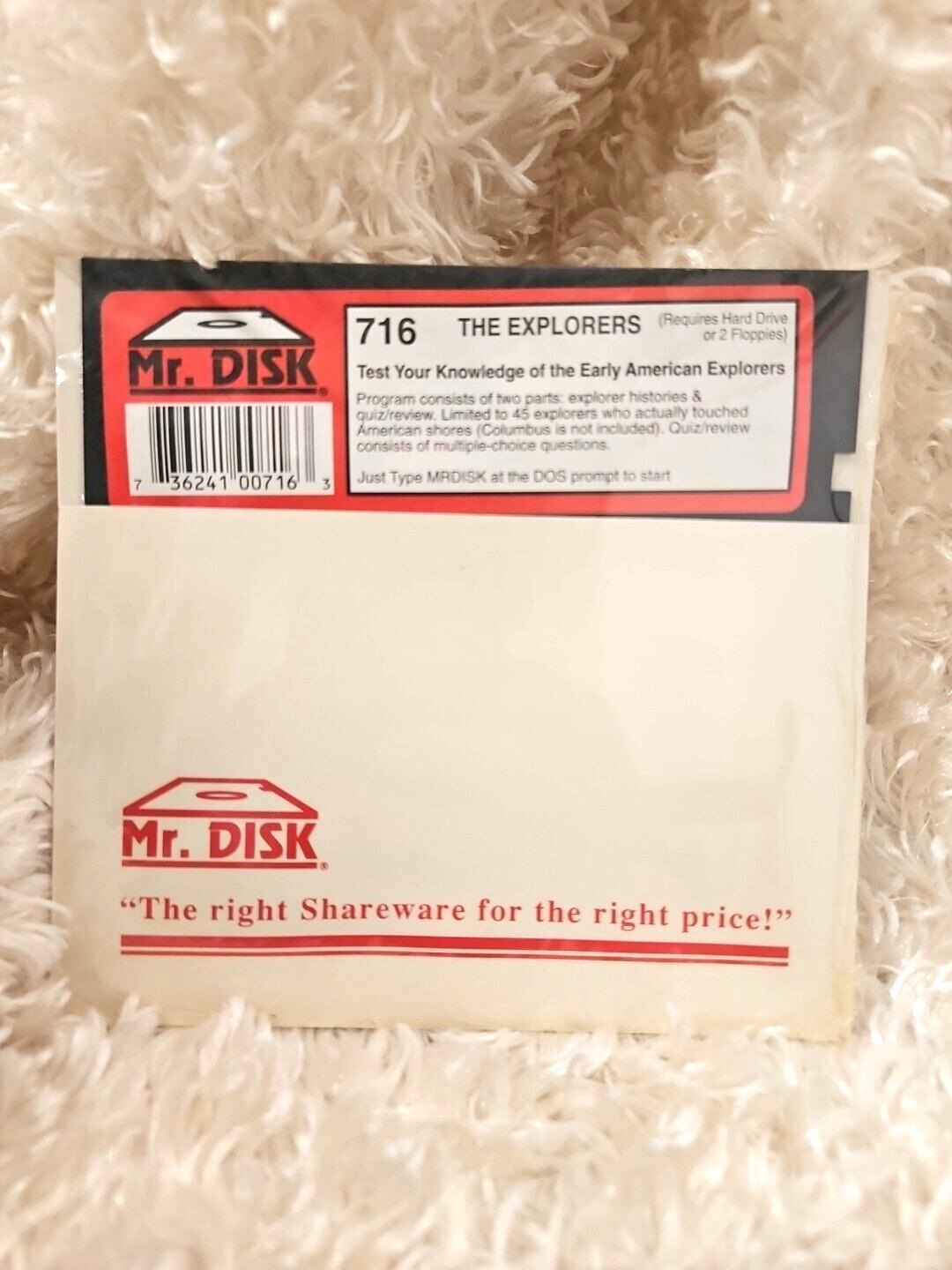 THE EXPLORERS Vintage 716 Mr.Disk 5.25 HardDrive PC Ms-Dos Program SEALED