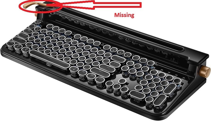 FINEDAY RETRO-STYLE BLUETOOTH KEYBOARD MISSING "CARRIAGE" RETURN LEVER WORKING