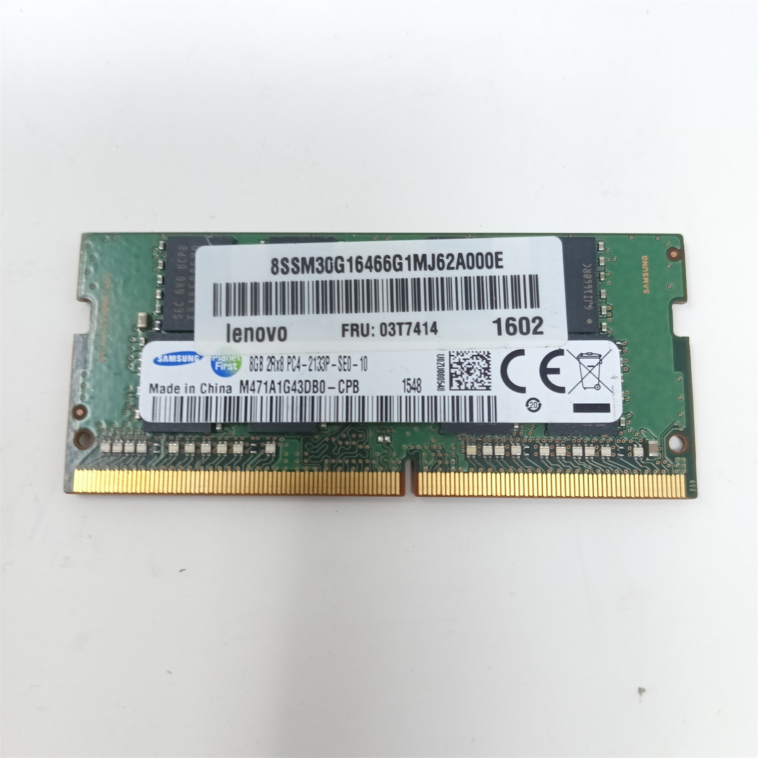 8GB 2Rx8 PC4-2133P-SE0-10 Laptop RAM M471A1G43DB0-CPB Samsung