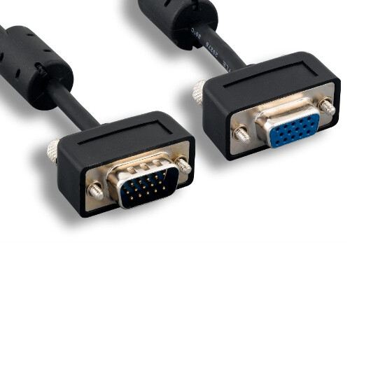 KNTK 50' Slim Type SVGA Video Extension Cable 32AWG HD15 15Pin for TV PC Monitor