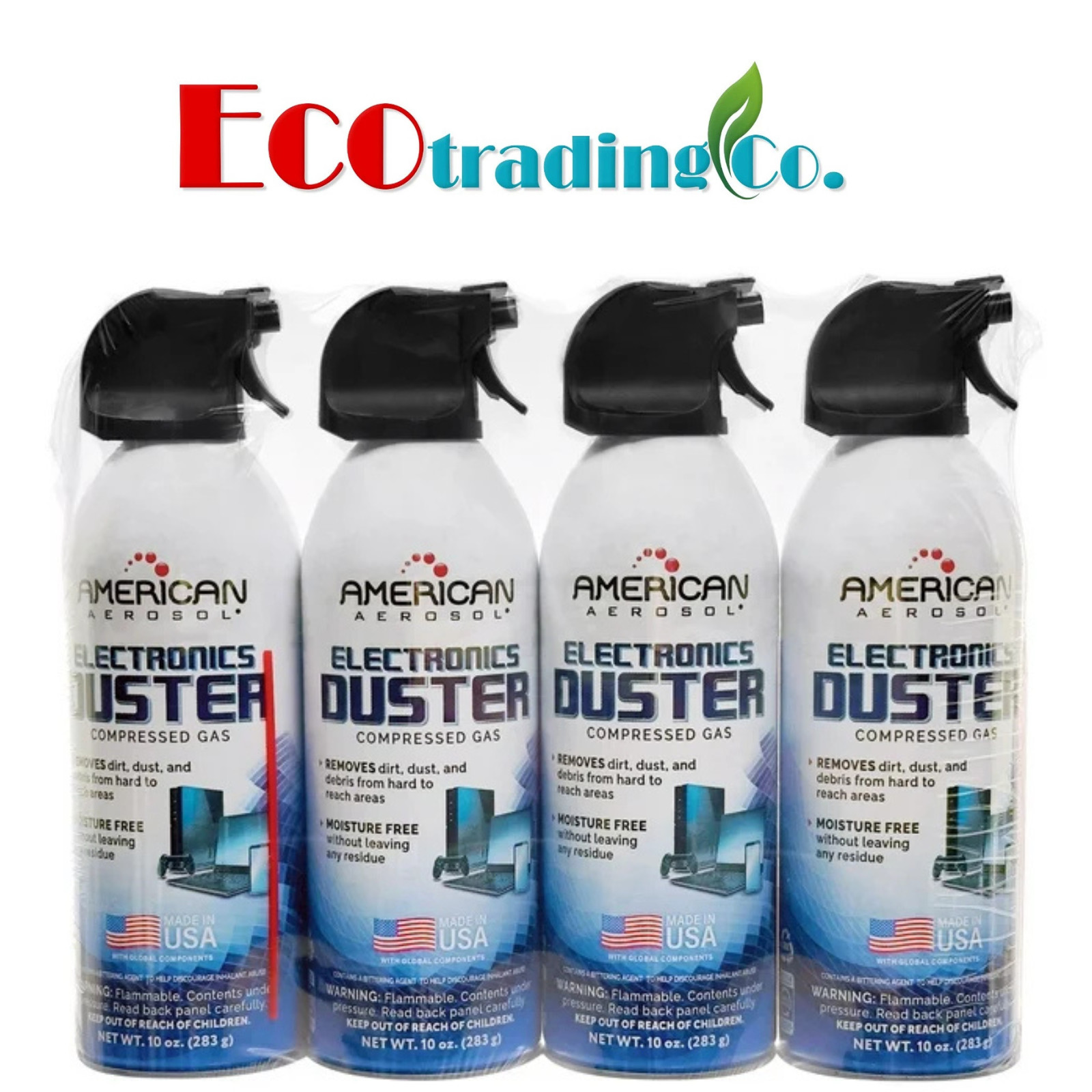 American Aerosol Compressed Gas Electronics Duster 10 oz, (4 Pack) - Great Price