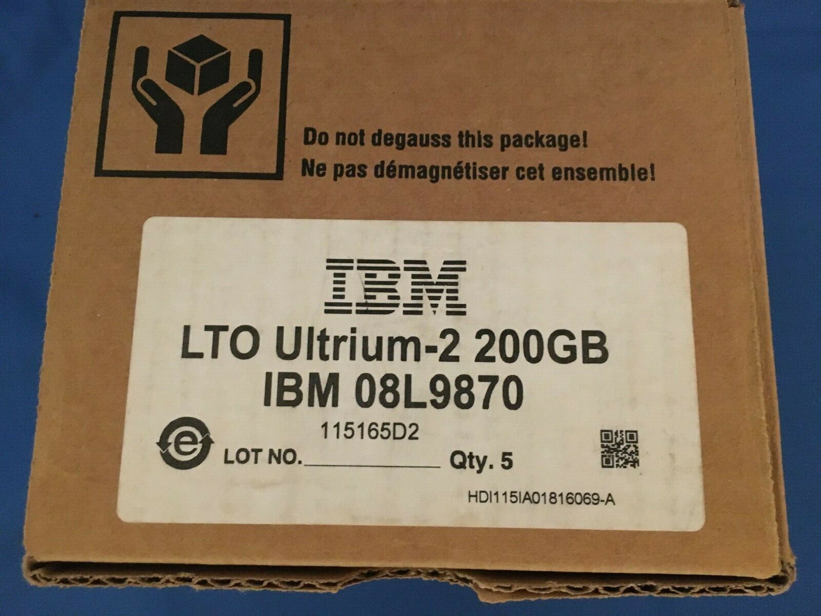 5 New IBM 08L9870 LTO-2 200GB/400GB ULTRIUM DATA TAPE Cartridges fast shipping. 
