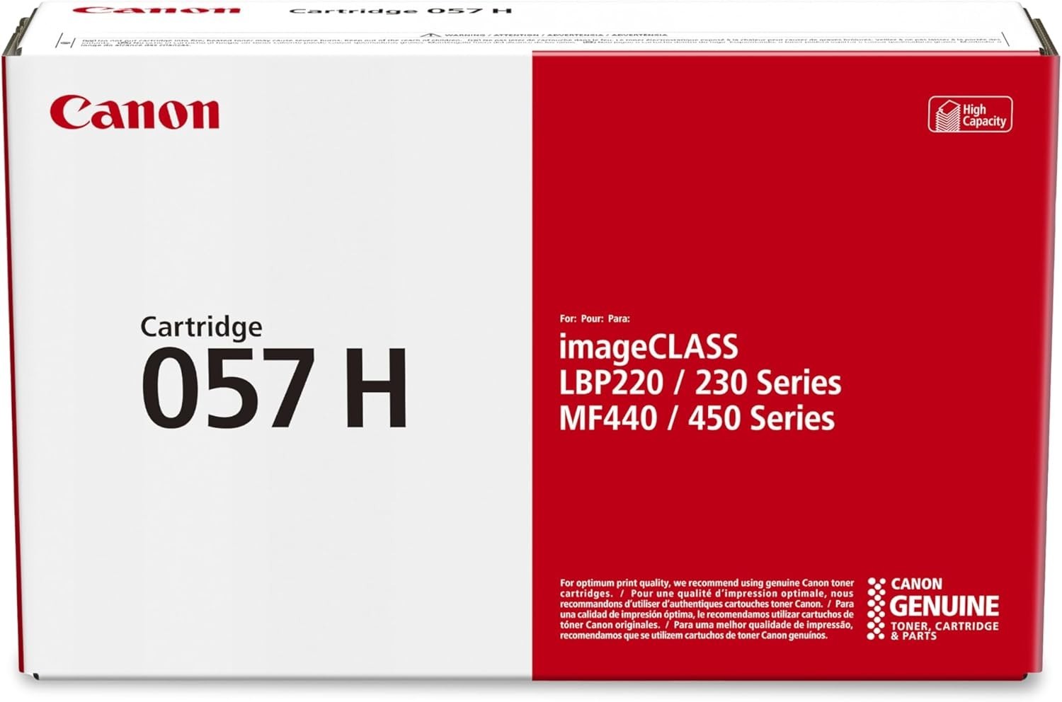 Canon Genuine 057 Black Toner Cartridge High Capacity Compatible with LBP220