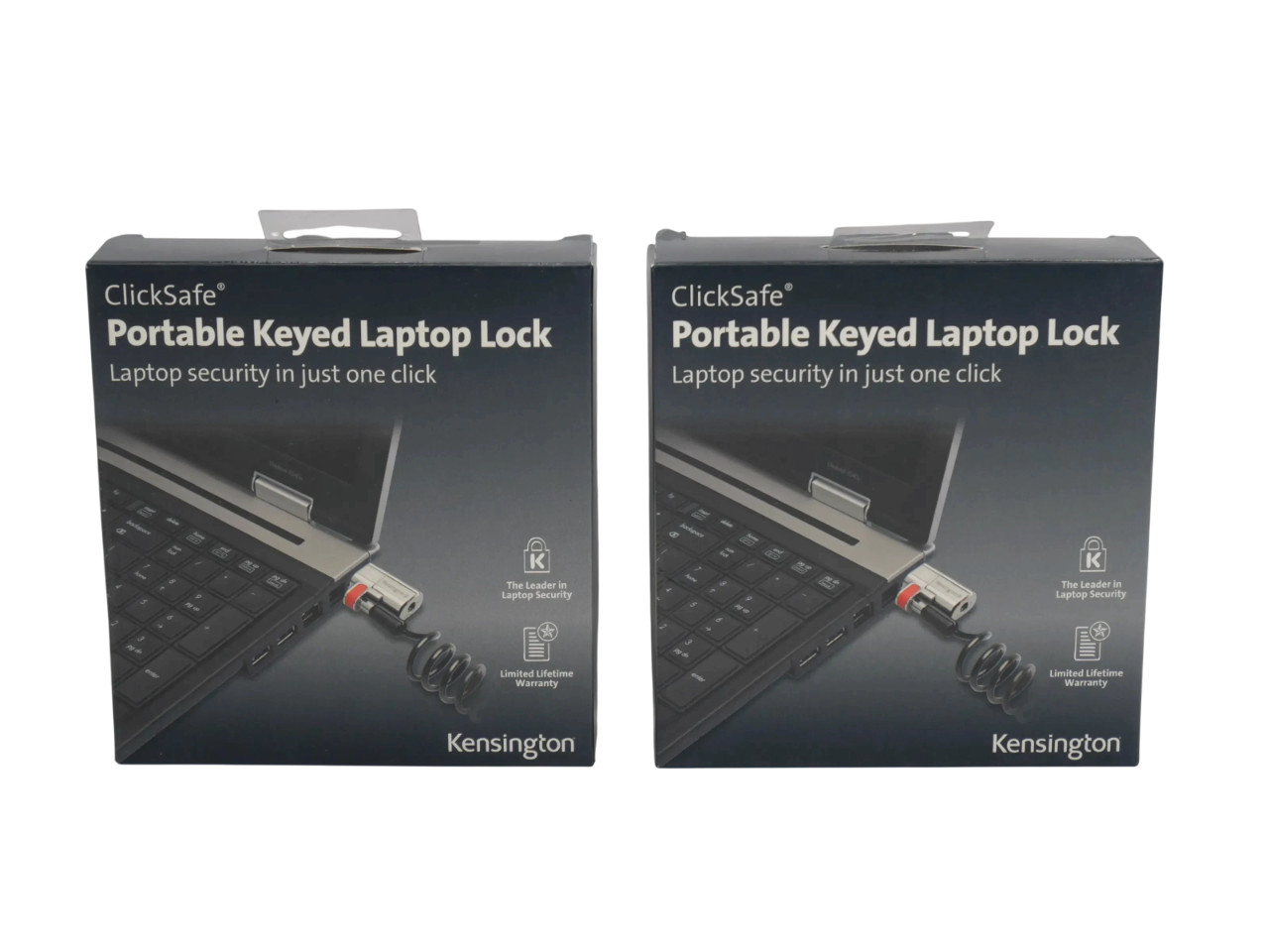 Lot Of 2 Kensington K64699US ClickSafe Portable Keyed Laptop Computer Lock