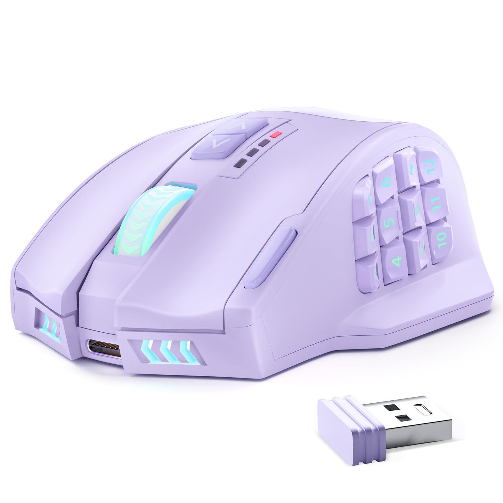 UtechSmart Venus Pro Wireless MMO Gaming Mouse, 16,000 DPI Optical Sensor, Wired