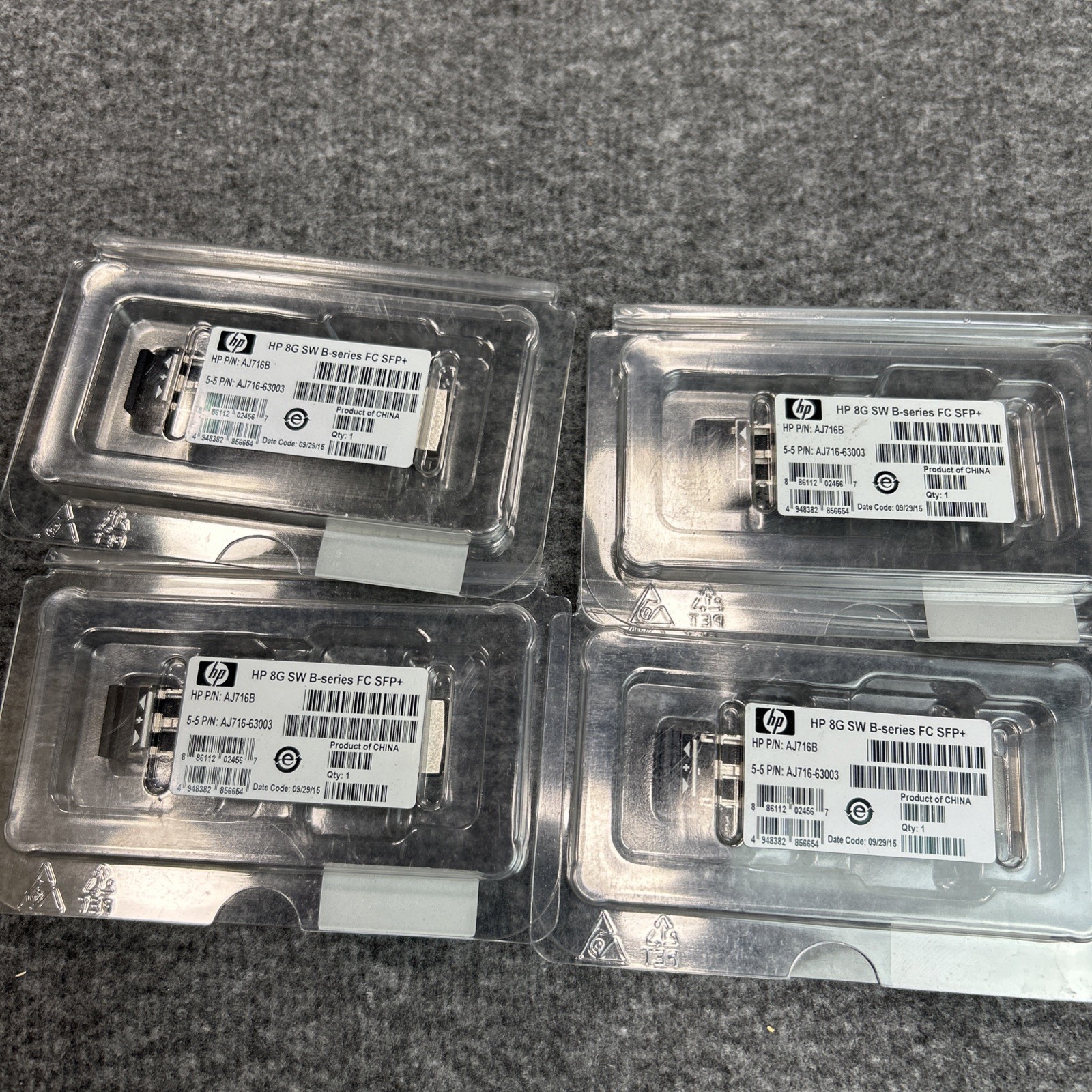 4 NEW HP Brocade 8Gb B-Series SW Fibre Channel SFP+Transceiver AJ716B 670504-001