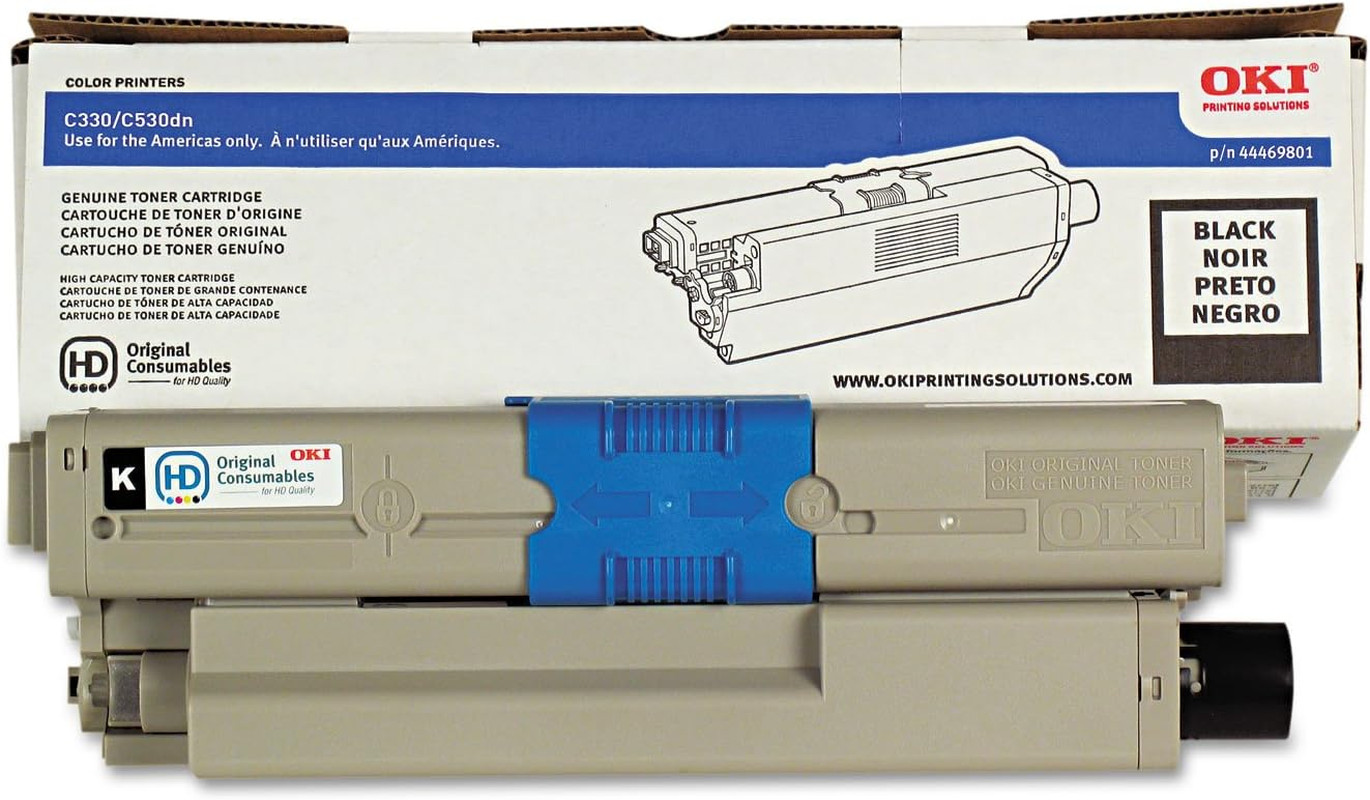 Genuine OEM Black Toner Cartridge Oki C330Dn C530Dn C531Dn MC361 MFP Mc362W MFP