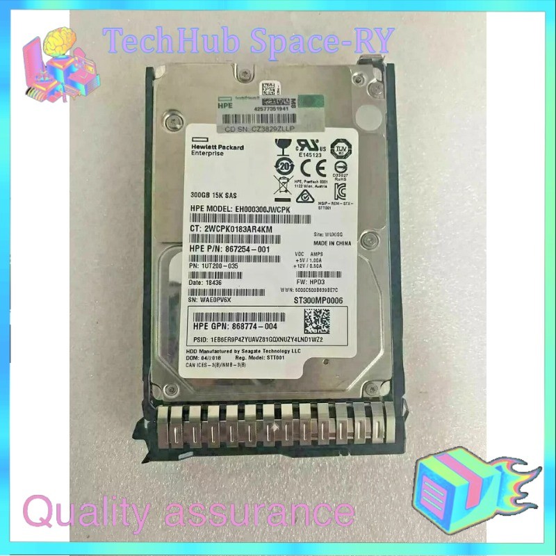 HP 300GB 870753-B21 870792-001 15K 12GB/s SFF 2.5" SAS SC DS HDD HARD DRIVE