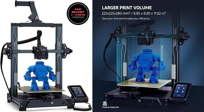 Impresora 3D FDM Neptune 3 Pro con nivelación automática de la cama y extrusor.