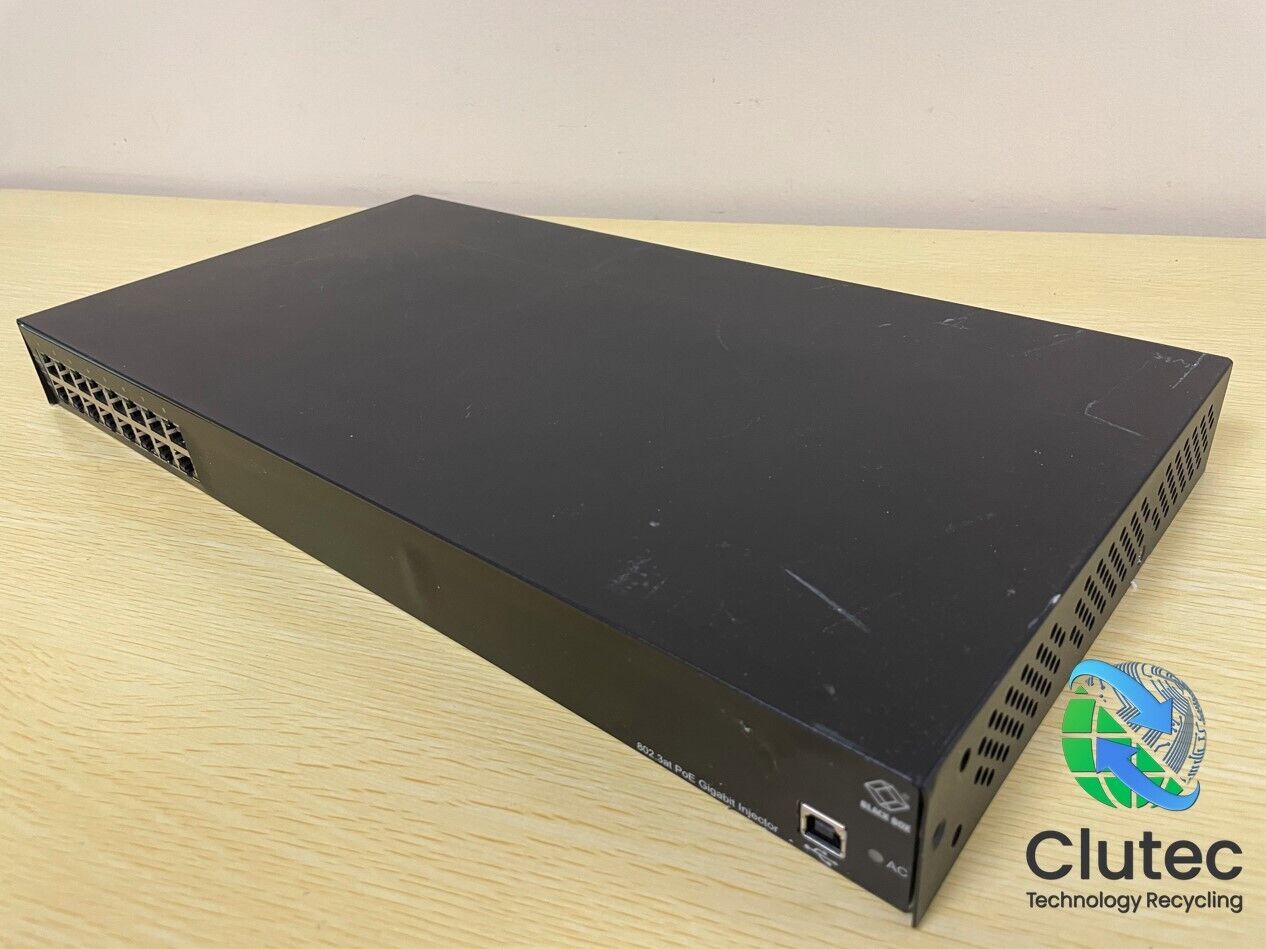 Black Box 16-Port PoE Gigabit Injector Networking Switch 802.3at LPJ008A-T 