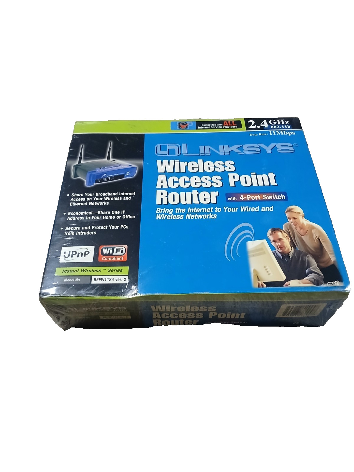 Linksys BEFW11S4 ver.2 11 Mbps 4-Port 10/100 Wireless AP + Cable/DSL Router NEW