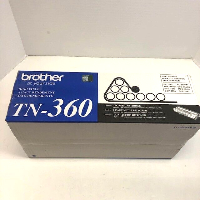 Brother TN-360 Black Toner Cartridge High Yield TN360 Genuine - WEIGHS FULL