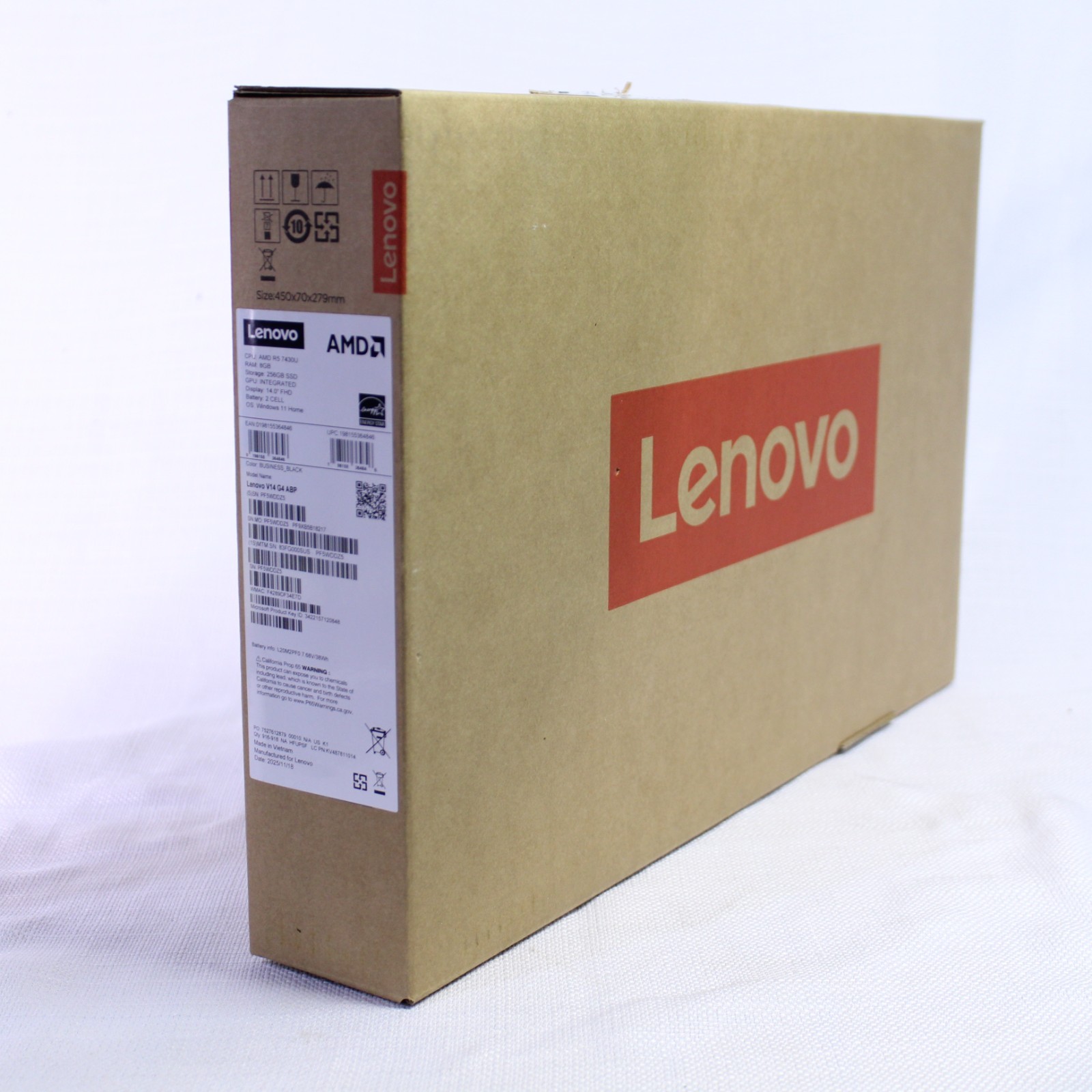 Lenovo V14 G4 ABP Windows 11 AMD Ryzen 5 7430U 2.3GHz 8GB RAM 256GB SSD 14"