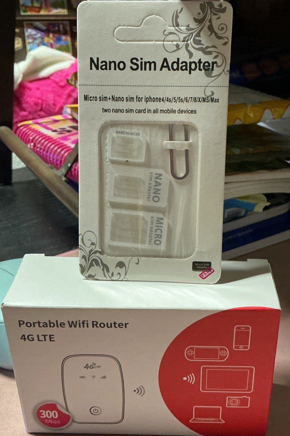 New Portable 4G LTE Mobile Wi-Fi Router Hotspot 300Mbps & Nano SIM Adapter Kit