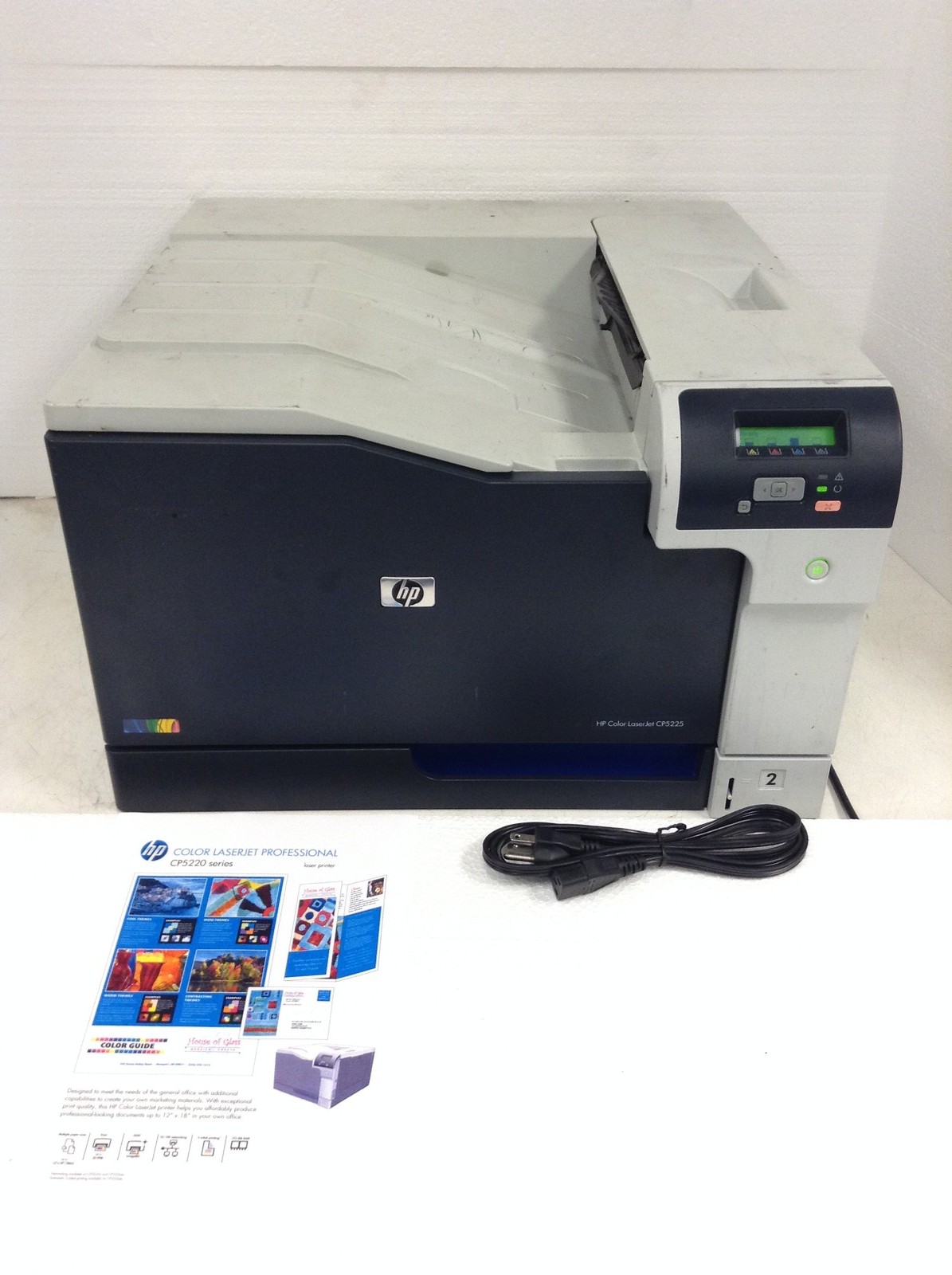 HP LaserJet CP5225N Color Laser Printer 192MB w/Toners,343K Pages Printed, WORKS