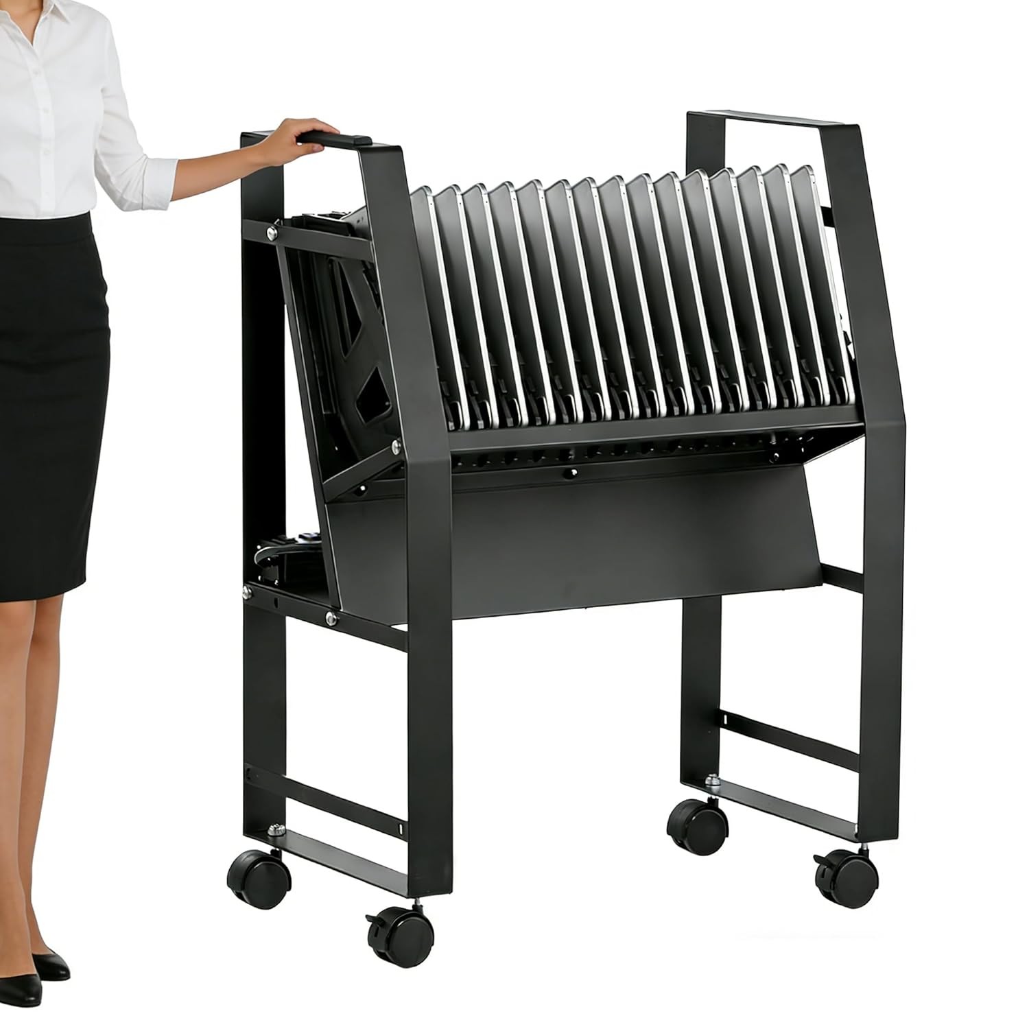 Open Laptop Charging Cart Up to 15.6" Device - Capable of holding 16/32 laptops