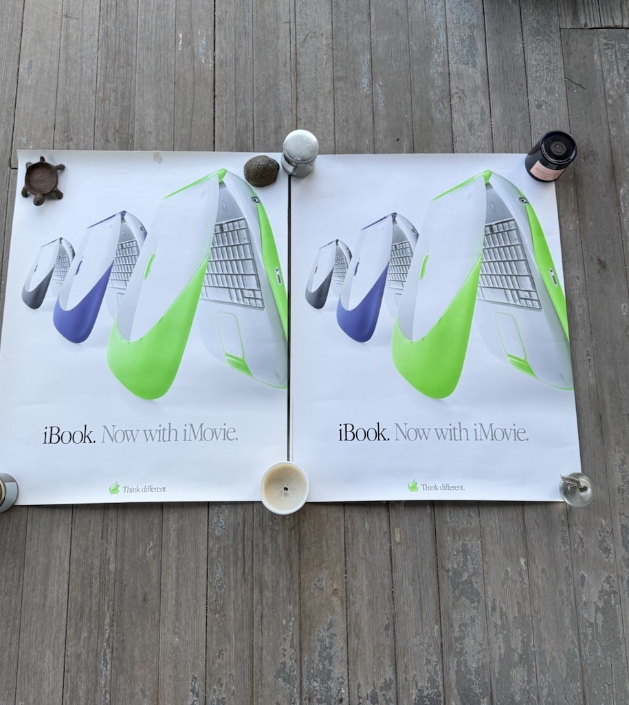 Apple Vintage iBook Now with iMovie Think Different Posters Lot of 2