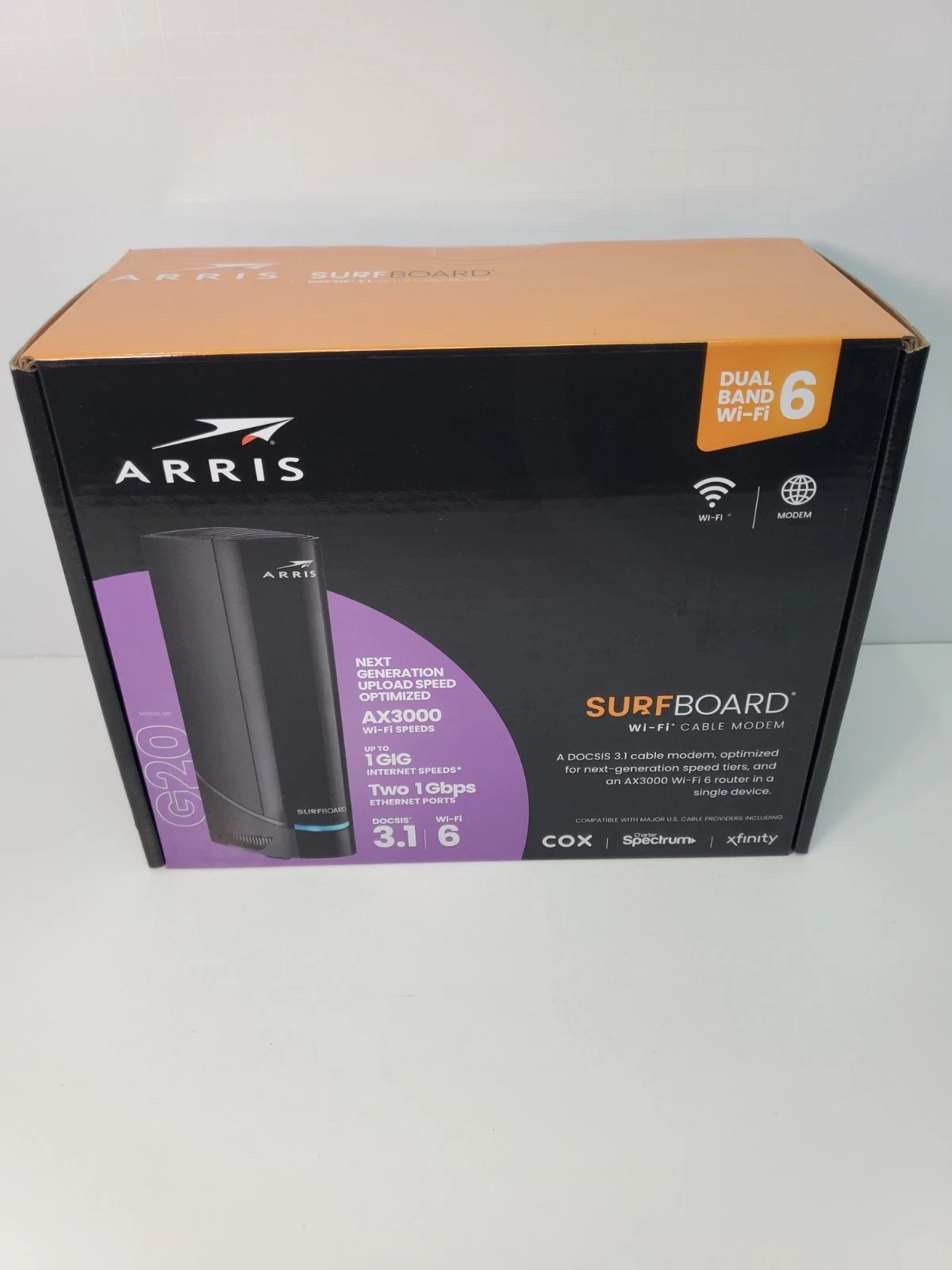 ARRIS G20 DOCSIS 3.1 Cable Modem & AX3000 WiFi 6 Router - NEW AND SEALED