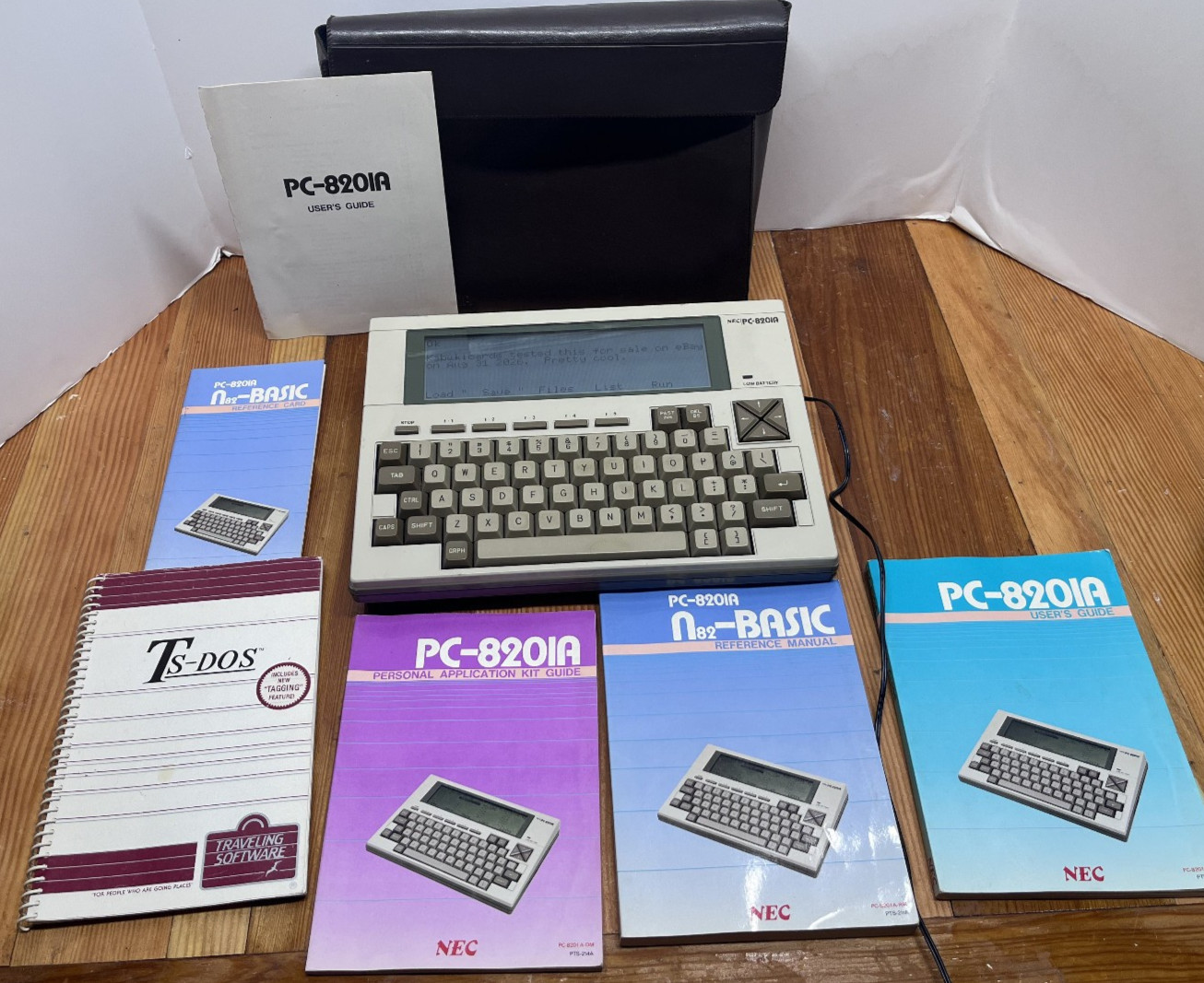 Vintage NEC PC-8201A Working PC 1983 Manuals & Case Tested/Works Clean