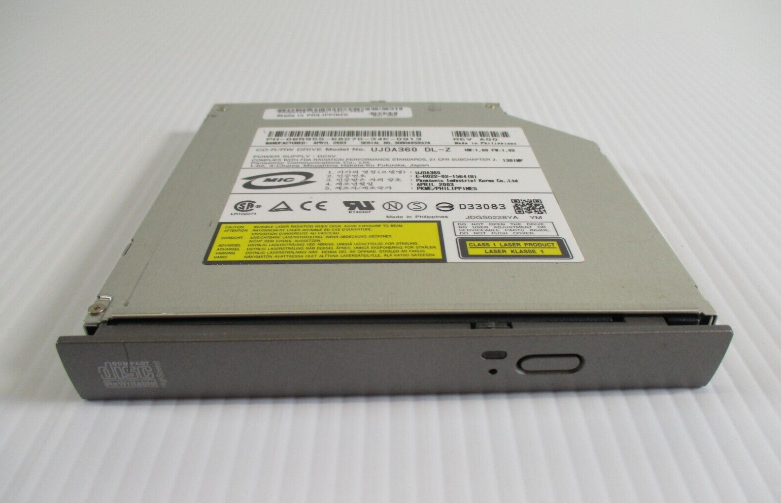 Panasonic CD-R/RW Internal Drive Laser Hi Speed Rewritable  Model UJDA360 DL-Z