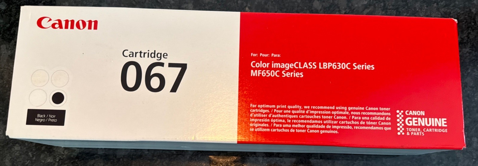 Canon 067 Black - Genuine - Original - Brand New & Factory Sealed