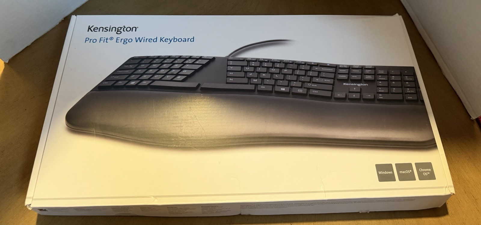 Kensington Pro Fit Ergo Wired Keyboard New Open Box