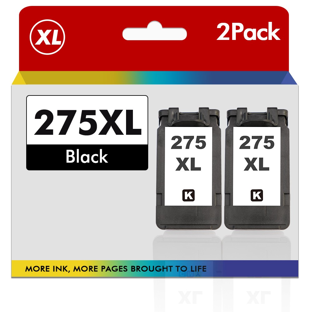 2PK PG-275XL Black Ink Cartridge for Canon Pixma TS3520 TS3522 TR4720 TR4722