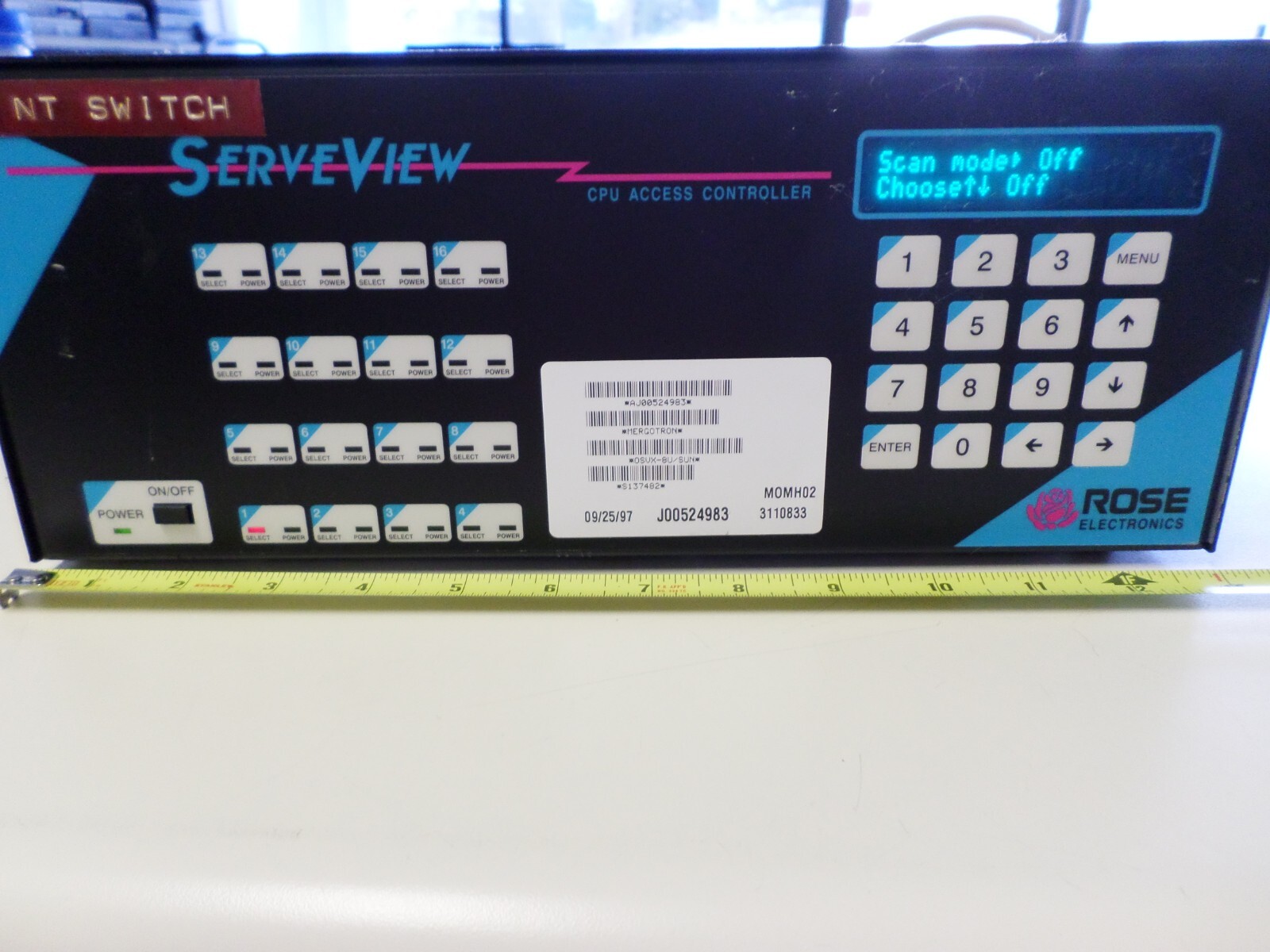 KVM Electronics Rose Serveview +8 Port CPU Access Controller SPH-8U/NL W/cable