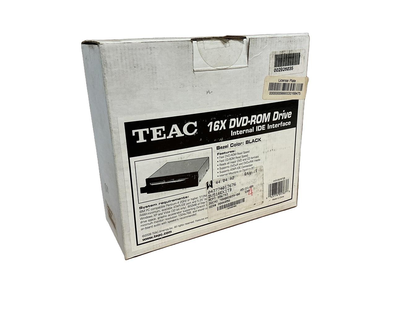 DV-516GB-000 19771890-00 TEAC - 16X DVD IDE BLACK NEW KIT