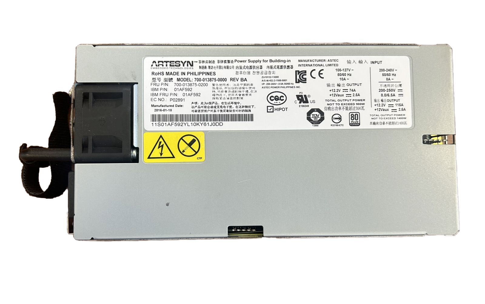 IBM Artesyn 1400W Power Supply 700-013875-000🟦