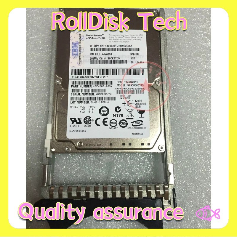 New IBM 44V6833 44V6831 300GB 10K RPM SAS SFF (AIX) PSeries HDD HARD DRIVE