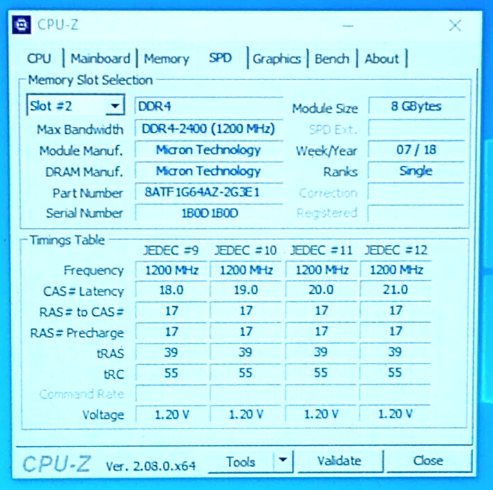MTA8ATF1G64AZ-2G3E1 - 8GB DDR4 PC4-2400T 19200MHz 288-Pin Desktop Memory RAM