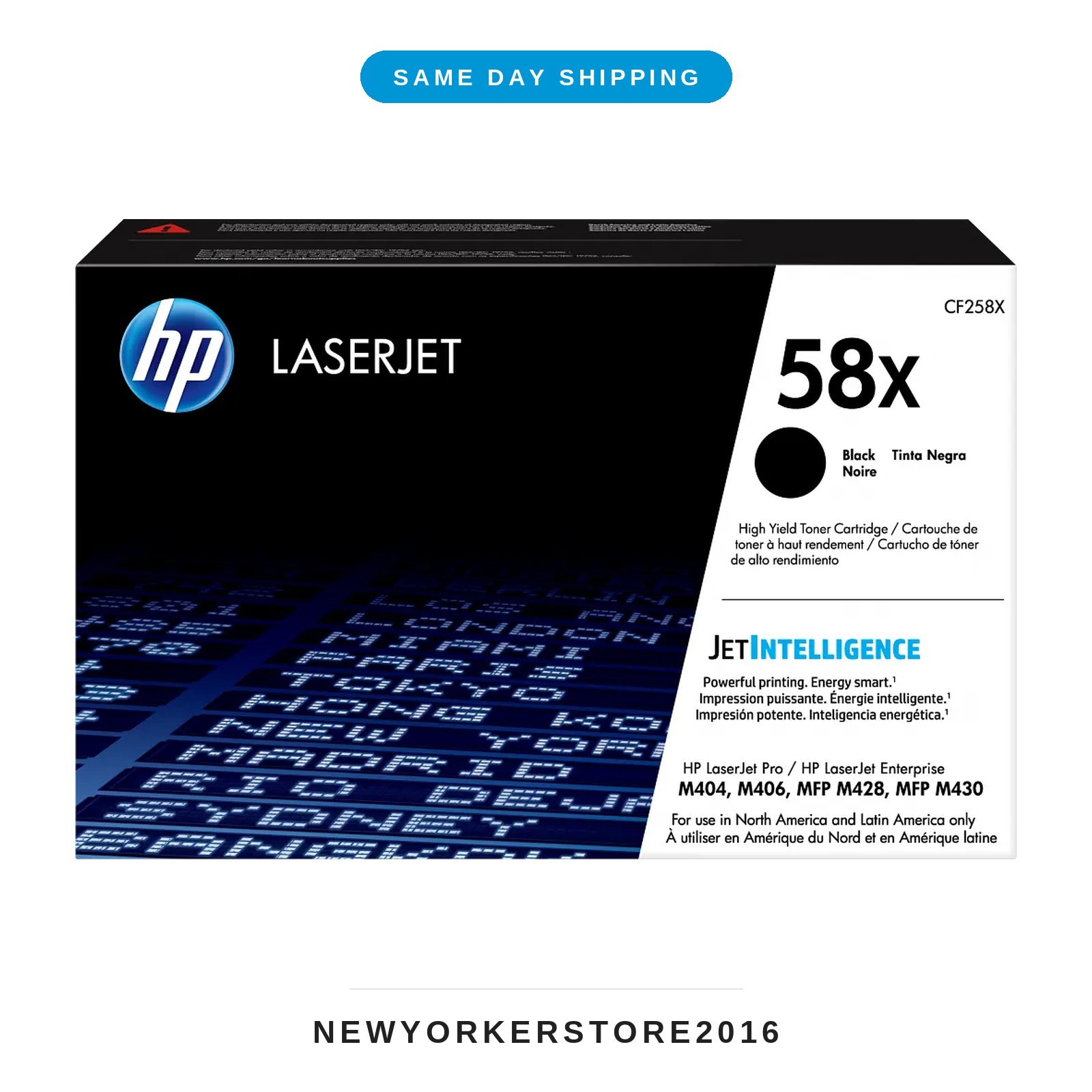 HP 58X Black High Yield Laser Toner for M404 M406 M428 M430 (CF258X) FAST SHIP