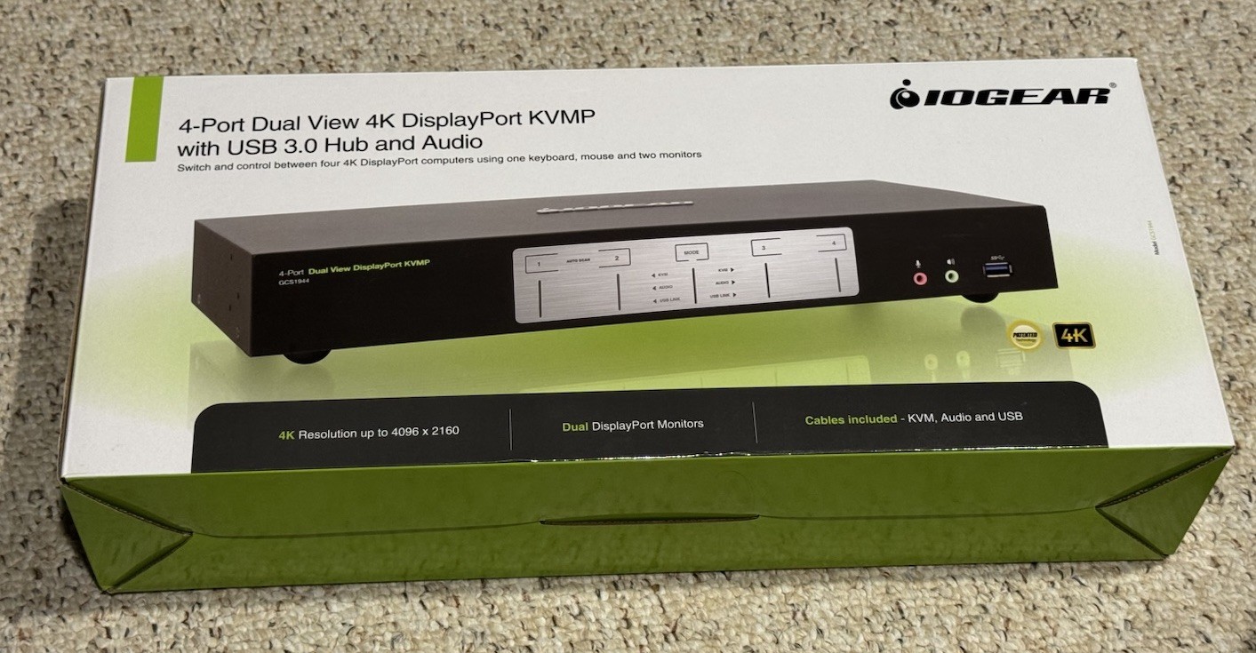 IOGEAR GCS1944 4-Port 4K Dual Displayport KVM TAA Compliant (NEW)