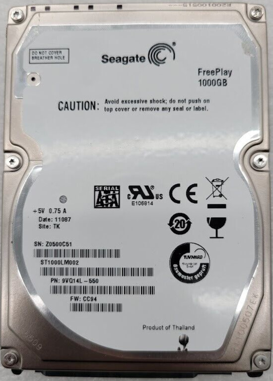 Seagate ST1000LM002 Freeplay 1TB 2.5-inch HDD