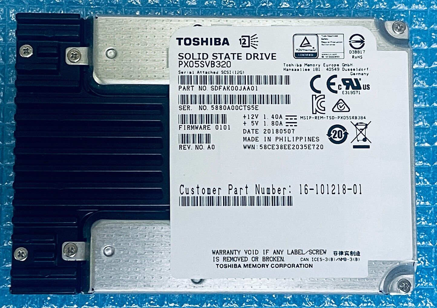 Toshiba PX05SVB320 3.2TB SAS SSD 2.5