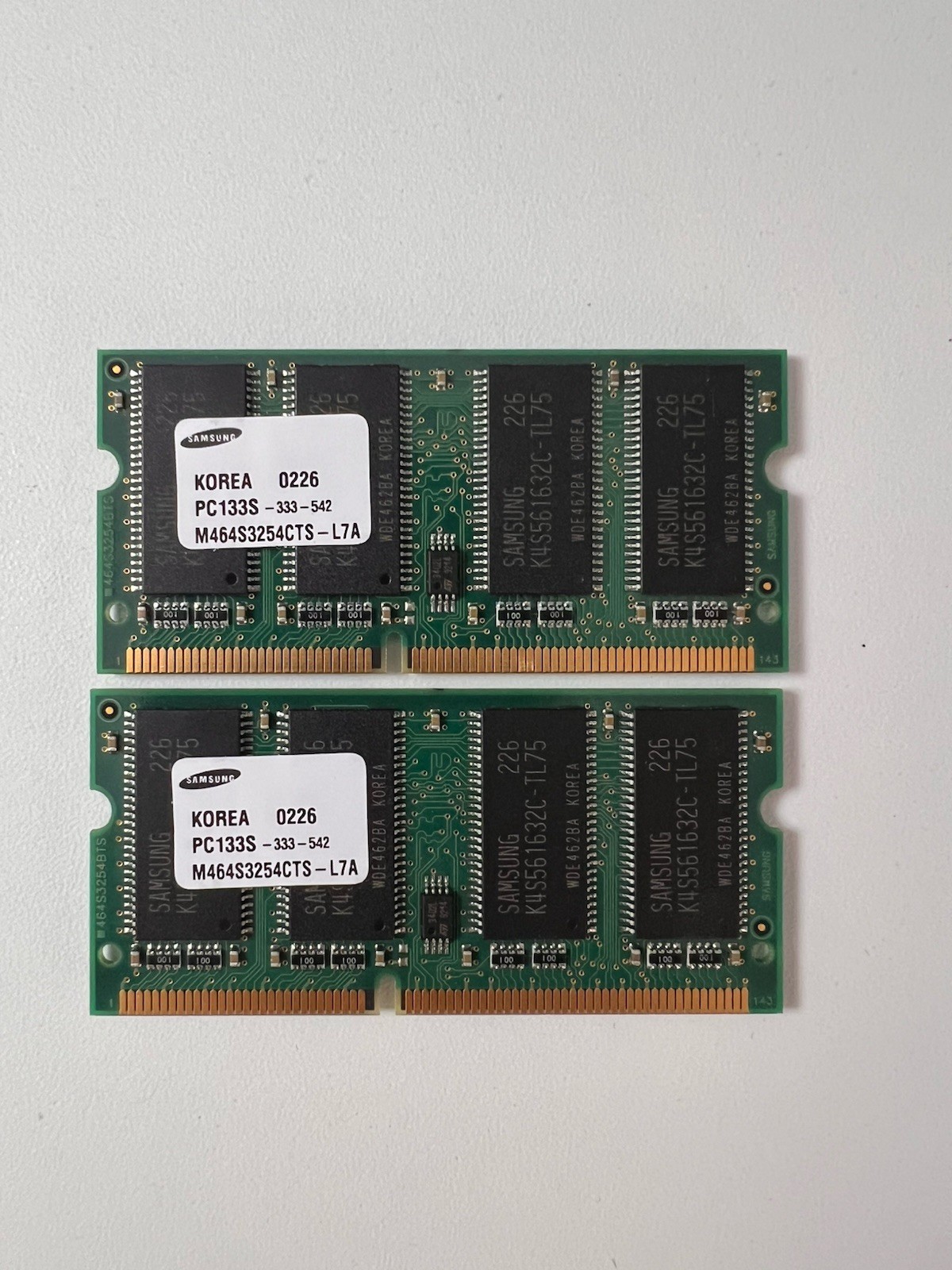 🔥 Samsung M464S3254CTS-L7A  2x 256MB total 512Mb 133MHZ 144PIN SODIMM Memory
