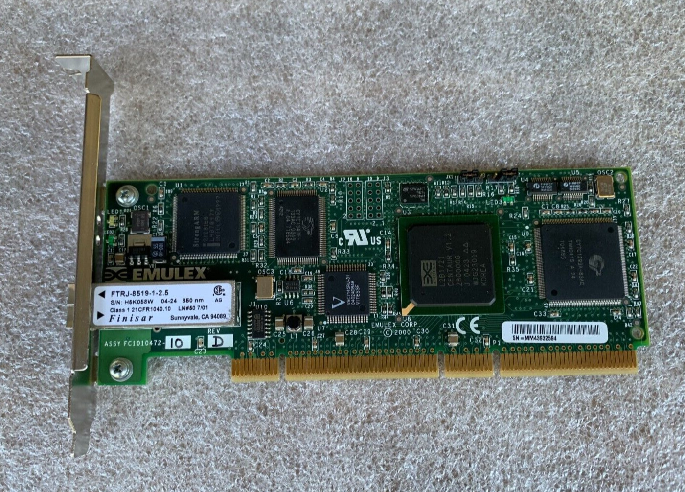 IBM Emulex 2GB PCI-x Fibre 1-Port Adapter Card 80P3389 FC1010472-10 / FC1020034