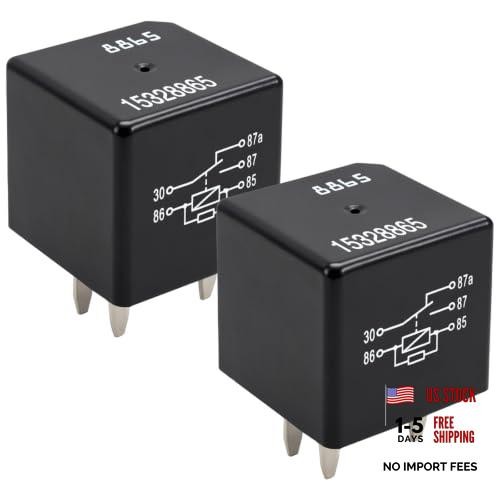 Relay 15328865 (Pack of 2) – 40A 12V 5-Pin SPDT Automotive Relay for Chevy,